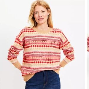 Loft striped fair isle everyday sweater
